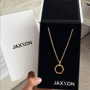 Jaxxon Gold Hexagon Pendant Necklace